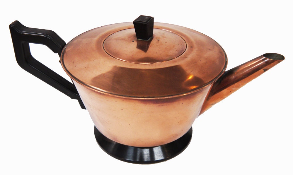 1940s Milesman Copper Teapot Art Deco