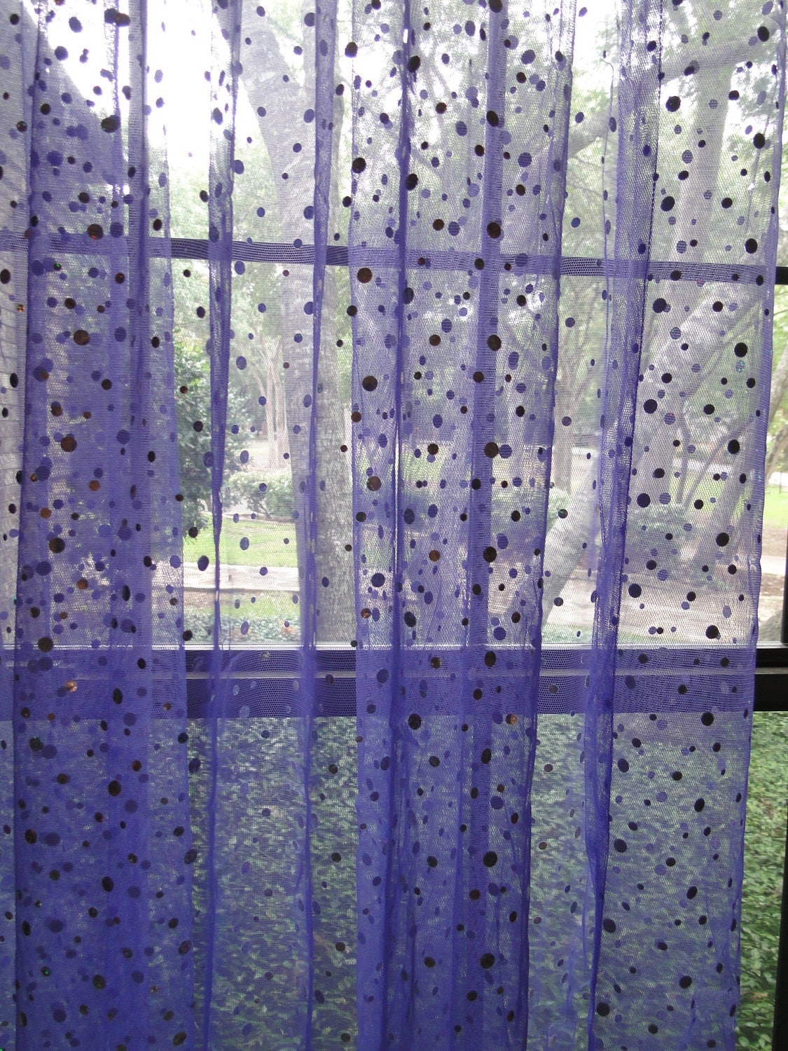 Sheer Purple Sparkle Curtain for Girls Room Sequine
