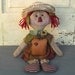Primitive Fall Raggedy Ann Doll - Fabric - with Pumpkin - Cupboard Tuck