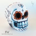 Whimsical Day of the Dead skull Original sugar skull paper mache display one of a kind