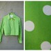 RESERVED vintage lime polka dot cropped blouse / rockabilly top