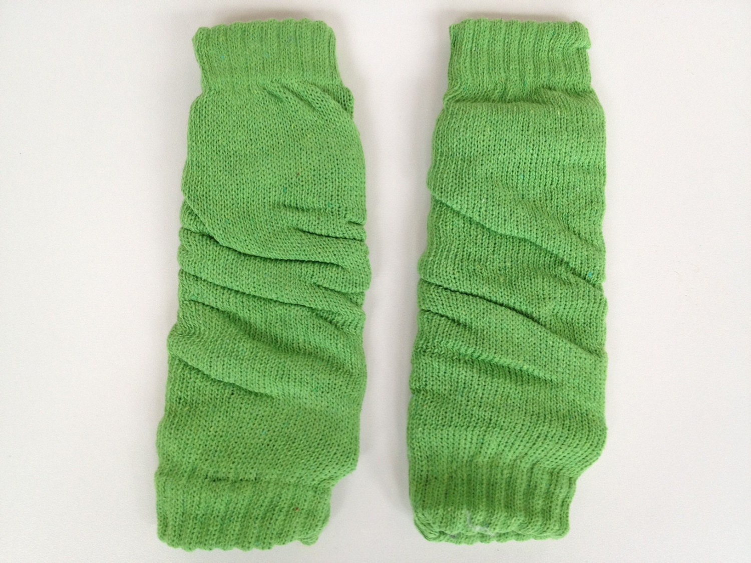 Last One. Knitted LIME GREEN Leg Warmers Size 2