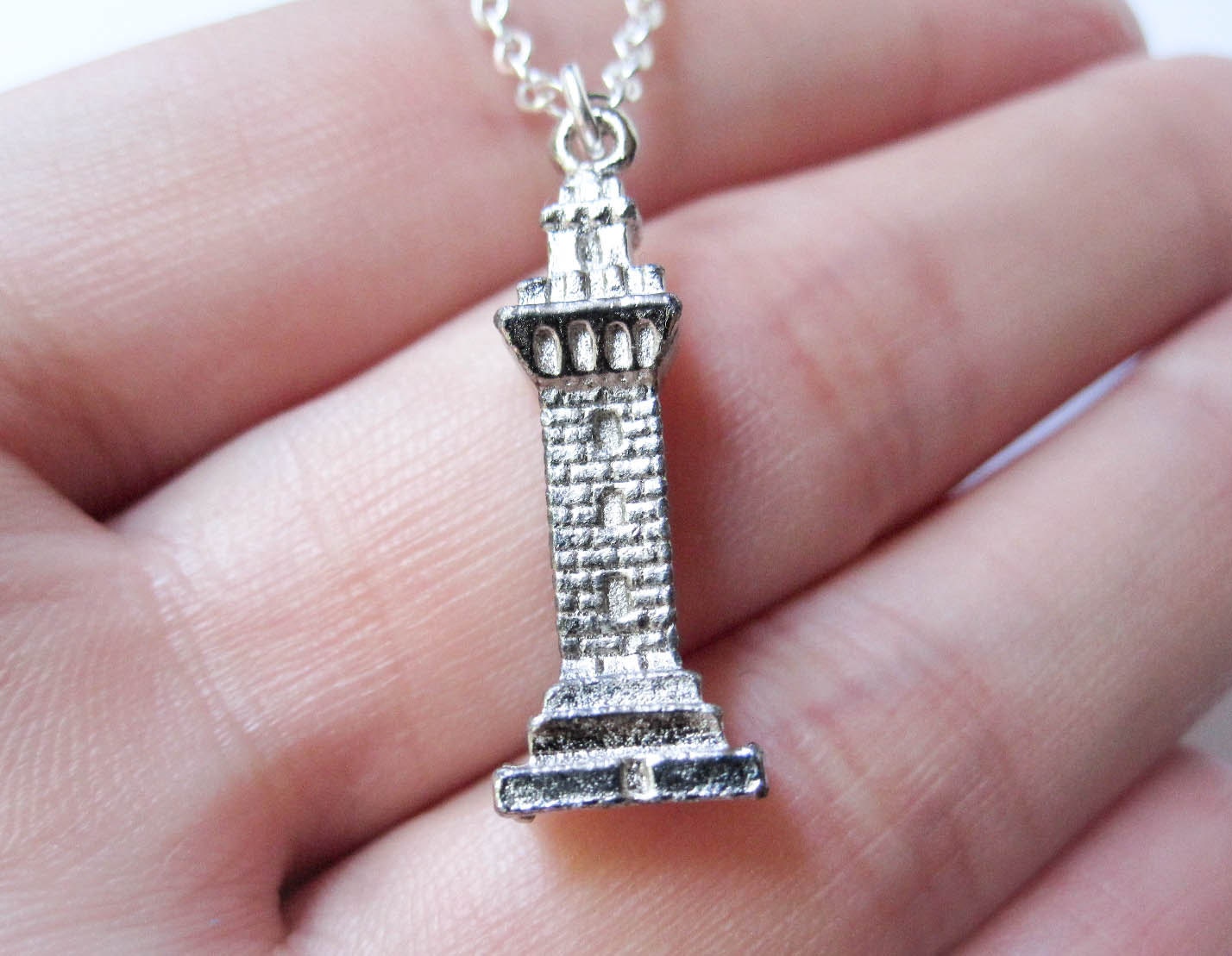 Vintage Castle Tower Necklace Medieval Necklace