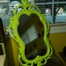 Vintage Lime Green Ornate Dart Wall Mirror
