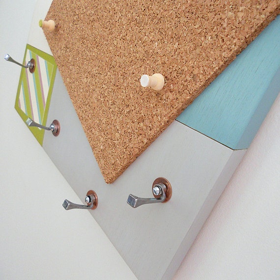 CORK geometric wall mount cork board key rack organizer