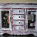 Vintage Distressed ivory white jewelry box wooden large upcycled shabby chic