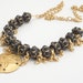 Black and Gold Sand Dollar BEACH NECKLACE by Cheydrea