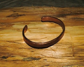Rustic Hand Forged Copper Cuff Bracelet (B027)