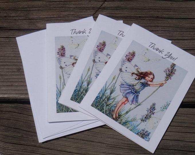 Garden Fairy Birthday or Baby Shower Invitations or Thank You Cards