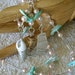 Sea glass necklace with pink pearls and shells. Sea glass jewelry.