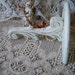 Rita, Shabby French Country Style Wood wall shelf, creamy white, distressed, mid century Vintage painted