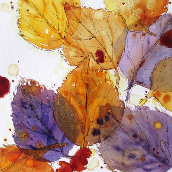 Autumn Leaves Watercolor Sketch