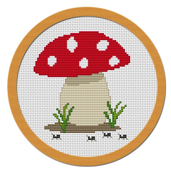 Cute Little Mushroom Cross Stitch Pattern PDF File