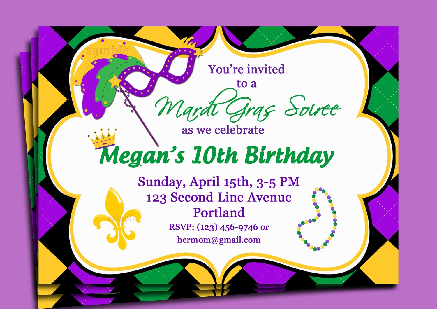 Printable Mardi Gras Invitations 5