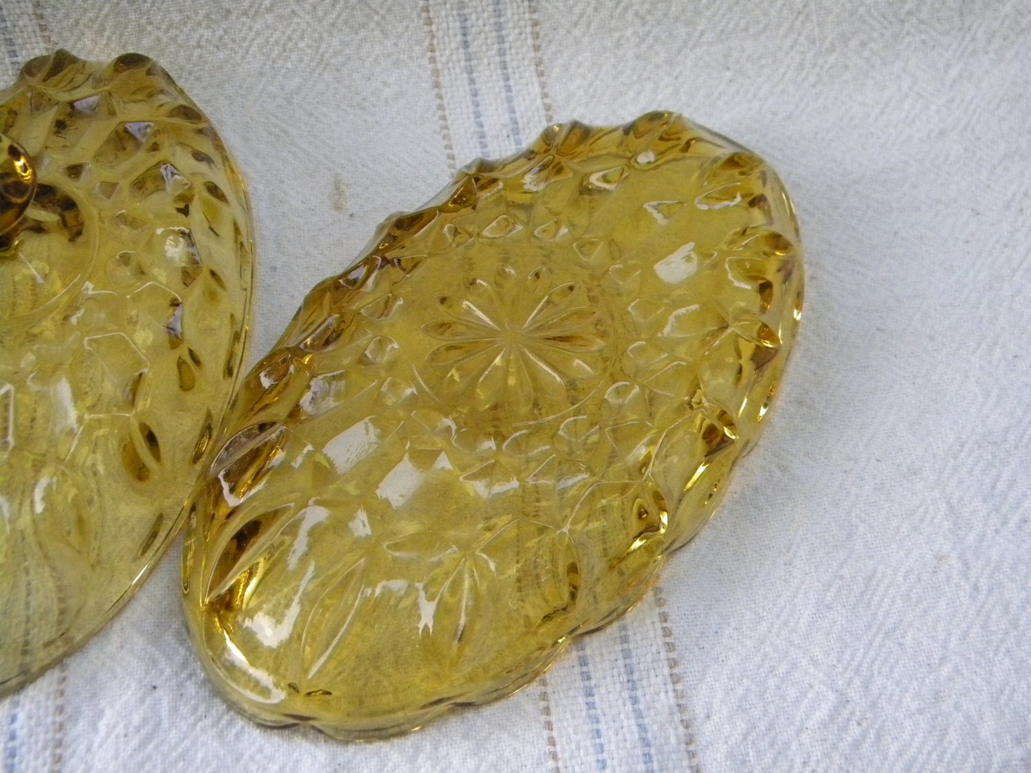 Vintage Butter Dish Amber Glass by HeyJunkman on Etsy