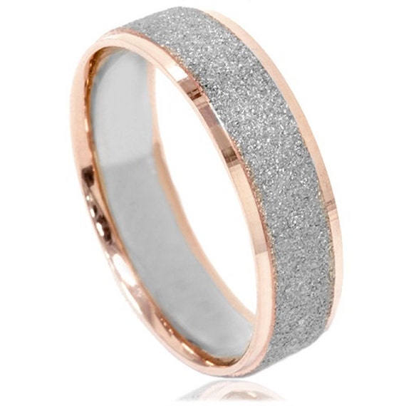 Rose Gold Wedding Band Brushed Rose Gold 26 Tone Mens Ring Rose