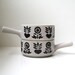 Danish Modern Graphic Soup Bowls Stoneware Pair Japan