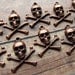 CLOSEOUT: Skull & Crossbones Charms in Antique Copper - Set of 12