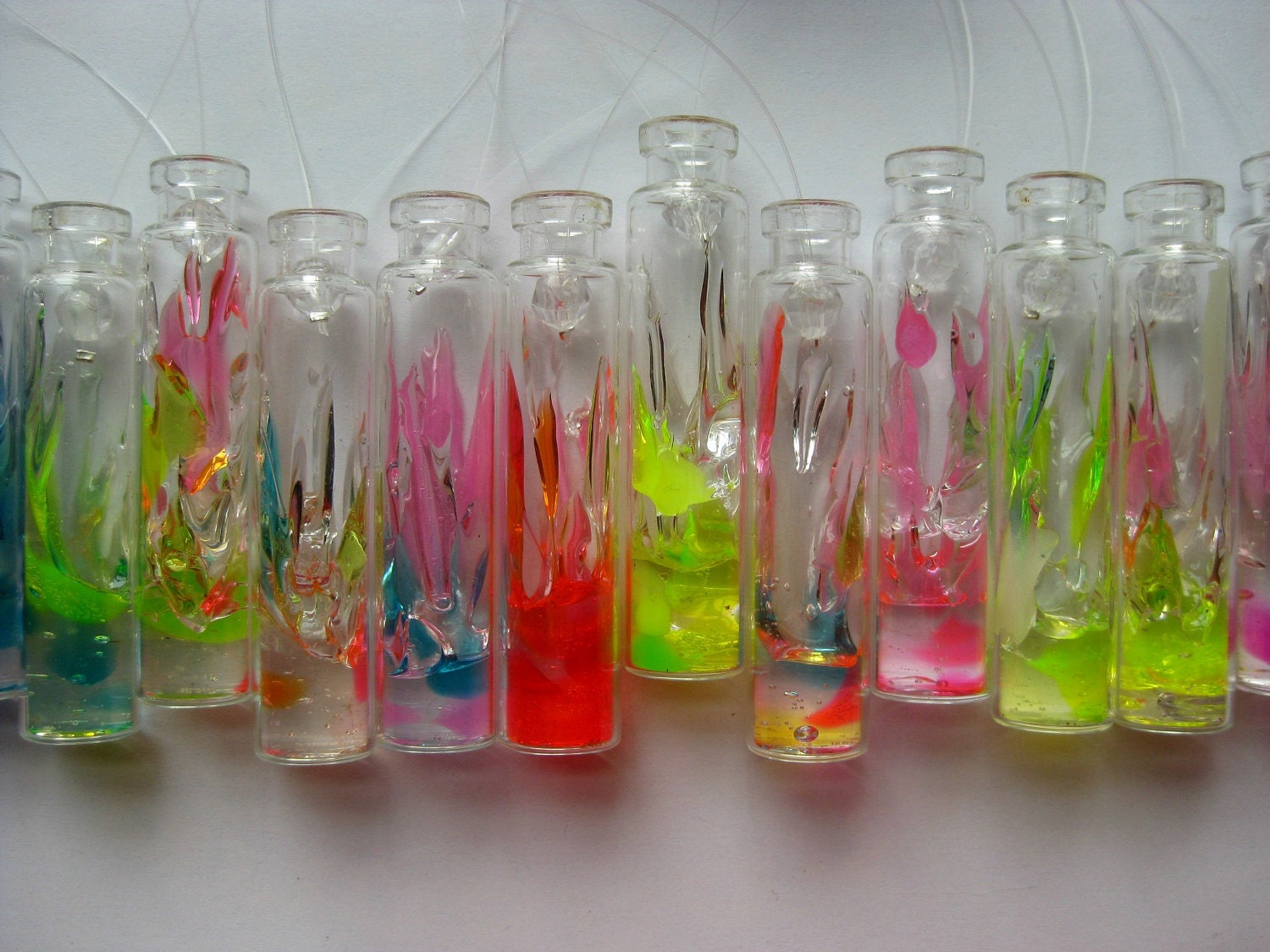 Glass Bottle Ornaments set of 5