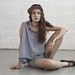 Blue Summer Blouse, Oversize Top -End of Summer sale NOW 25% OFF