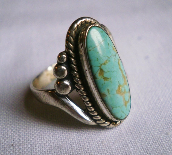 Vintage Bell Sterling Silver Turquoise Ring