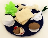 Passover Seder Plate Felt Food Dinner Play Set