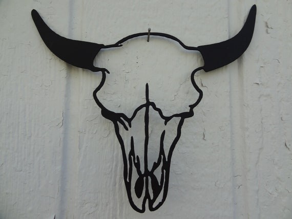 Cow Skull Metal Wall Art Country Rustic Home by sayitallonthewall