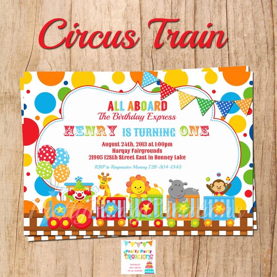 CIRCUS TRAIN invitation - YOU Print Il_570xn