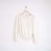 vintage cream silk & angora rabbit hair knitted sweater with floral embroidery and pearls