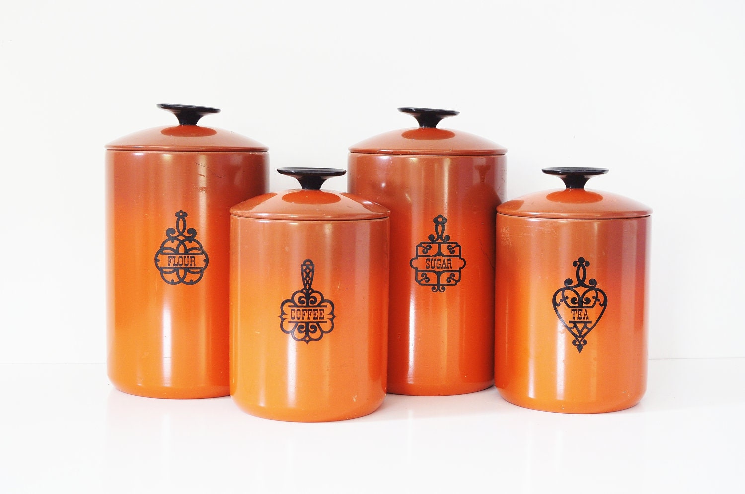 Burnt Orange  West Bend Kitchen  Canisters 