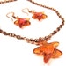 Orange Pink Swarovski Starfish Crystal Necklace Combo Astral Pink Copper