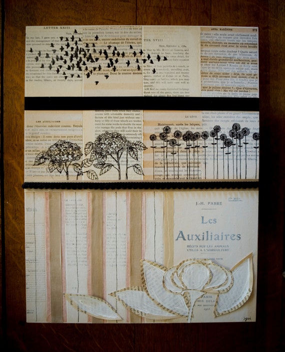 Items similar to book page art on Etsy