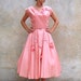 Vintage retro1950's prom/wedding/party dress/ salmon 50s dress / medium