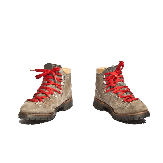 Vintage Mountaineering Hiking Boots in Blue Suede Women's