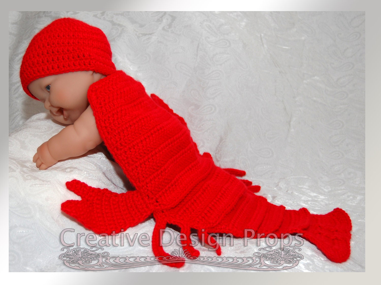 Crochet Crayfish Lobster Outfit For Newborn by CreativeDesignProps