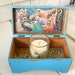 Small prayer box shrine aquamarine Christ icon Giotto