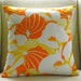 Pillow Cover - Vintage Orange & White Abstract Calla Lily - 18 x 18