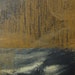 Etching Print/ Home Decor in Navy Blue and Yellow Ochre: Terrain 55 ...8" x 8" Print Size