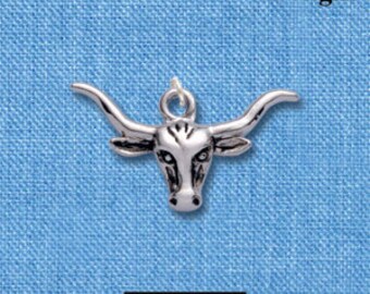 1 silver plated TEXAS LONGHORN Charm chs1293