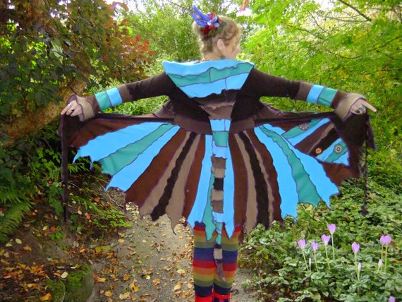 FOR VICKIE Turquoise brown pixie fairy jacket by Fairytea on Etsy
