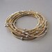 Gold Coil Bracelet with Silver Beads - Set of 12