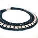 Navy Blue Crochet Stud Collar Bib Necklace