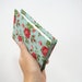 Shabby chic pocket Moleskine cover for planner or notebook, turquoise pink roses cloth fabric cover Gifts her Under 25