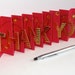 THANK YOU Card in a Box Accordion Miniature Book-Card Original Design CUSTOm MADe To Order Handmade Personalized in Red and Gold OOaK