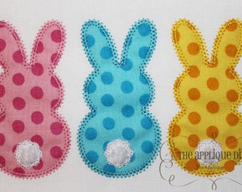 Easter 3 Rabbits or Bunnies Embroidery Design Machine Applique