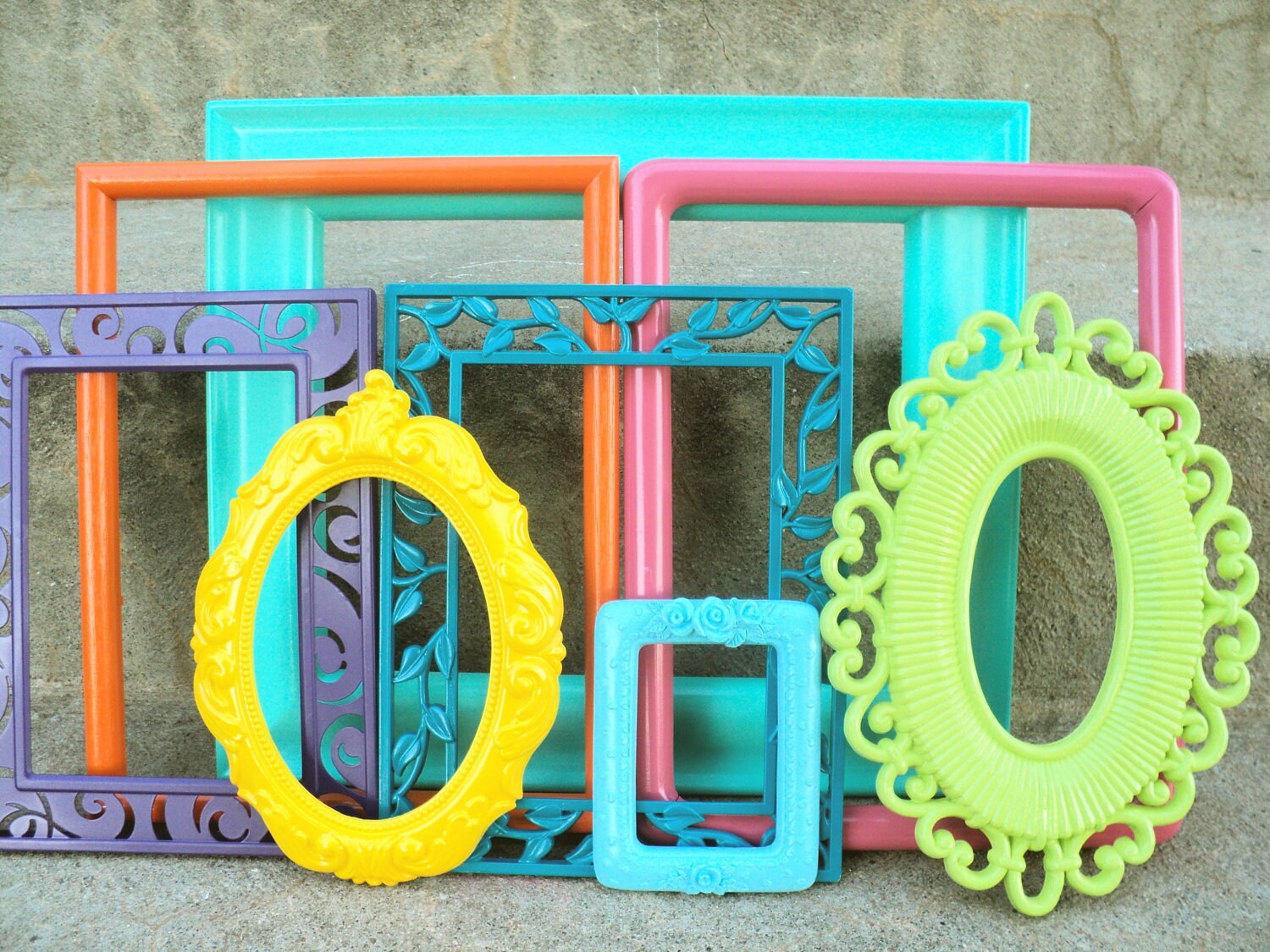 Bright and Colorful Picture Frame Set Ornate by melissap6908