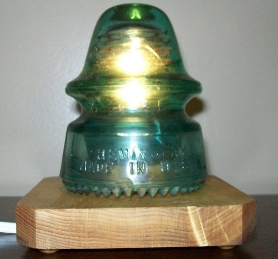 VINTAGE INSULATOR LIGHT Railroad Utility Glass Insulator