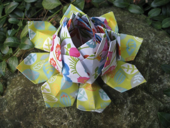 flower cards origami escort Origami BRIGHT HAPPY Lotus. Favor Unique Gift, & Decoration, Wedding