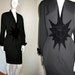 Vintage 1980s Thierry Mugler Paris Black Designer Suit with Velvet Detail Skirt Suit Cocktail Holiday Party Really Special