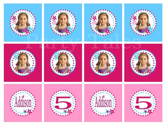 American girl Mckenna Olympics doll birthday party cupcake toppers favors tags custom Printable 2" circles (YOU CHOOSE DOLL) Personalized Il_570xn